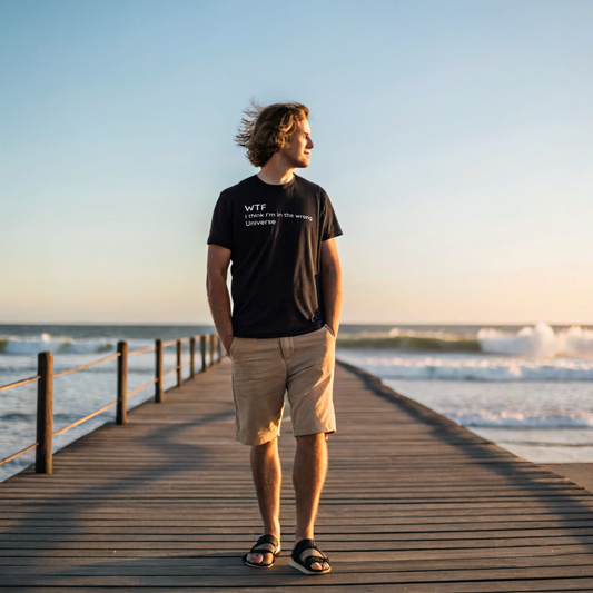 Wrong Universe - White Text - Mens T-Shirt