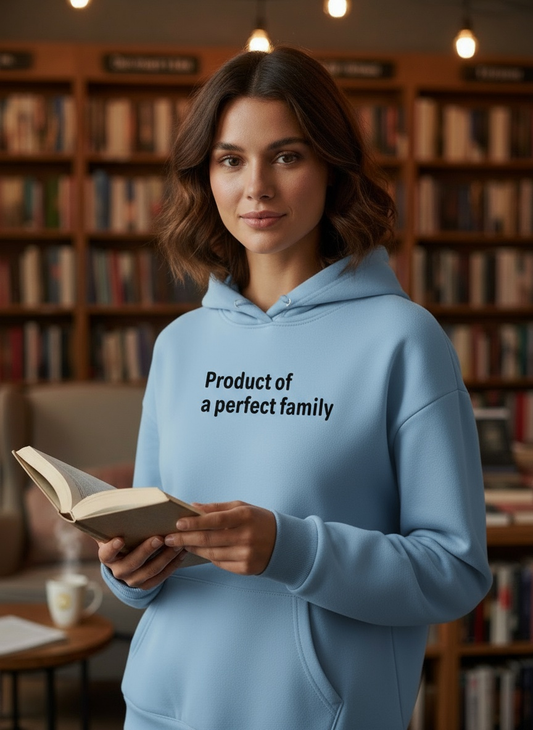 Product of a Perfect Family - Black text - Womens hoodie