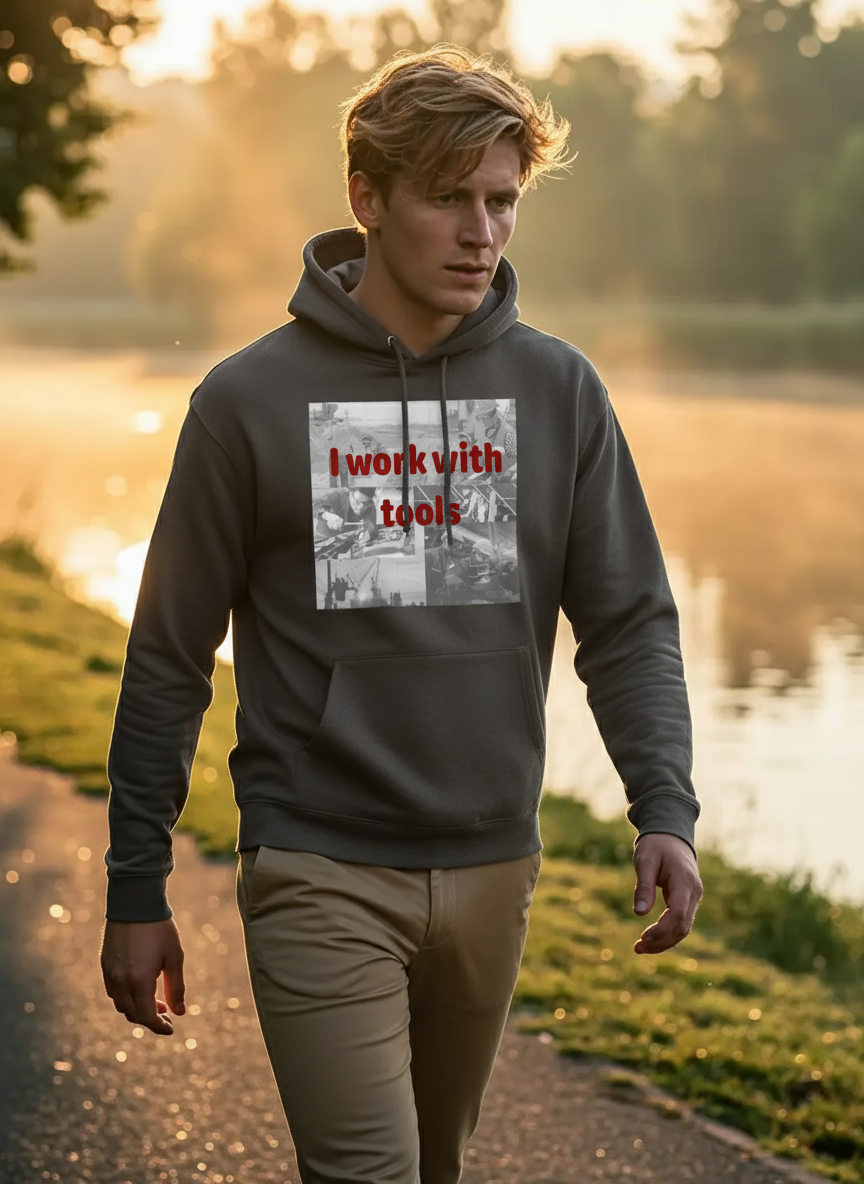 I work with tools - Mens Hoodie
