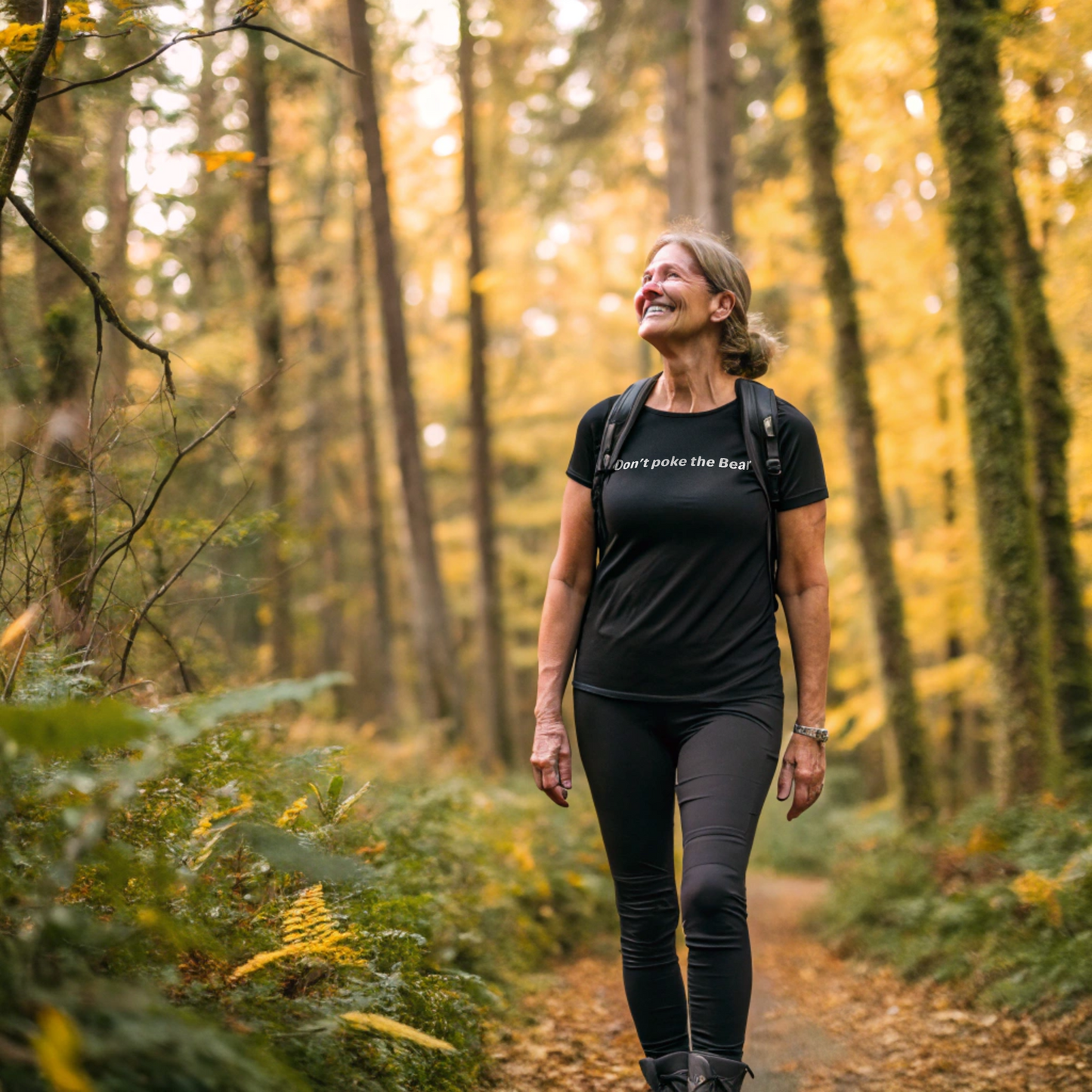 Don't poke the bear - White Text - Womens T-Shirt