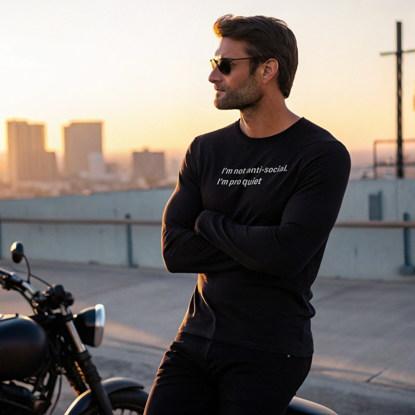 Pro Quiet - White Text - Mens Long Sleeve Tee