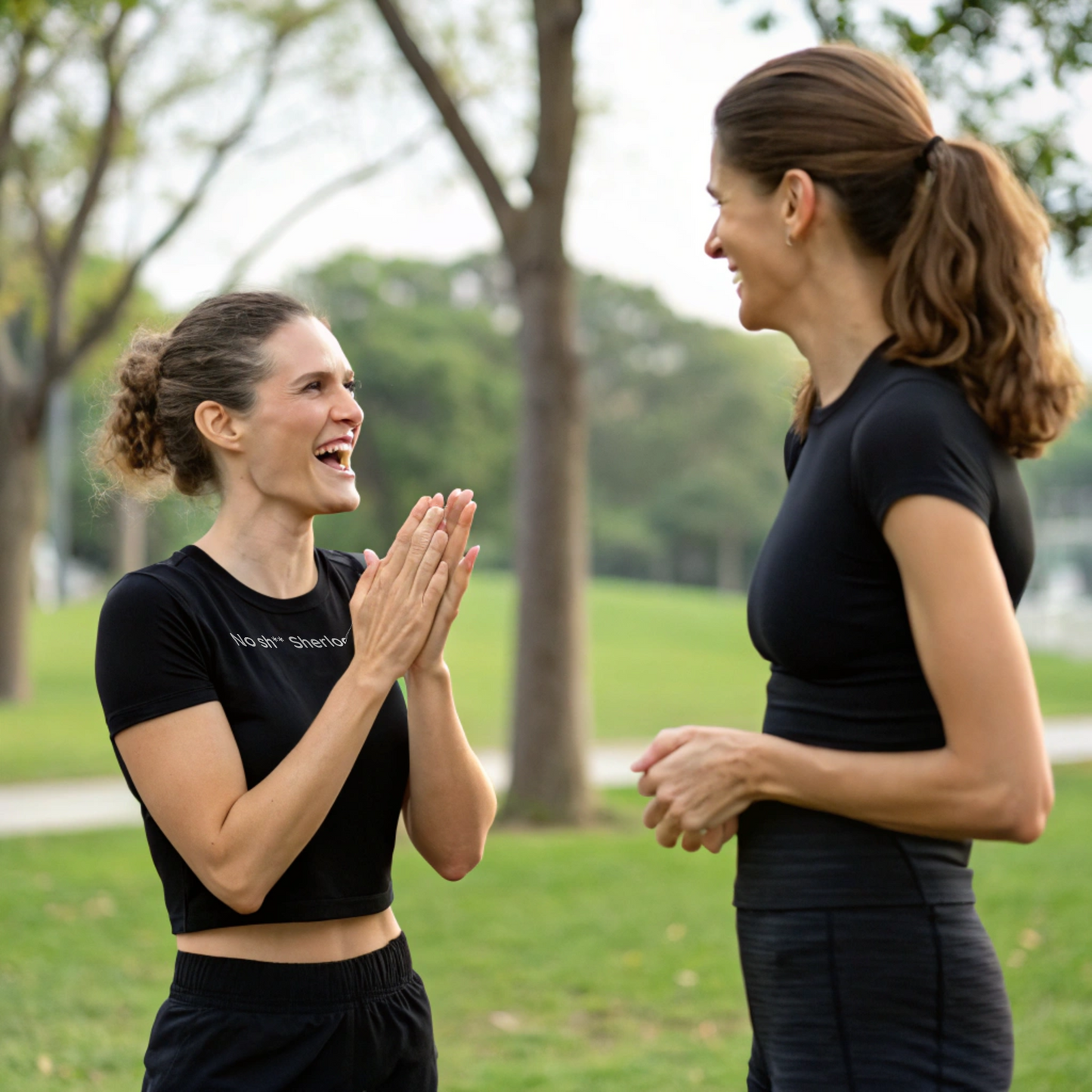 No sh** Sherlock - White Text - Womens Crop Tee