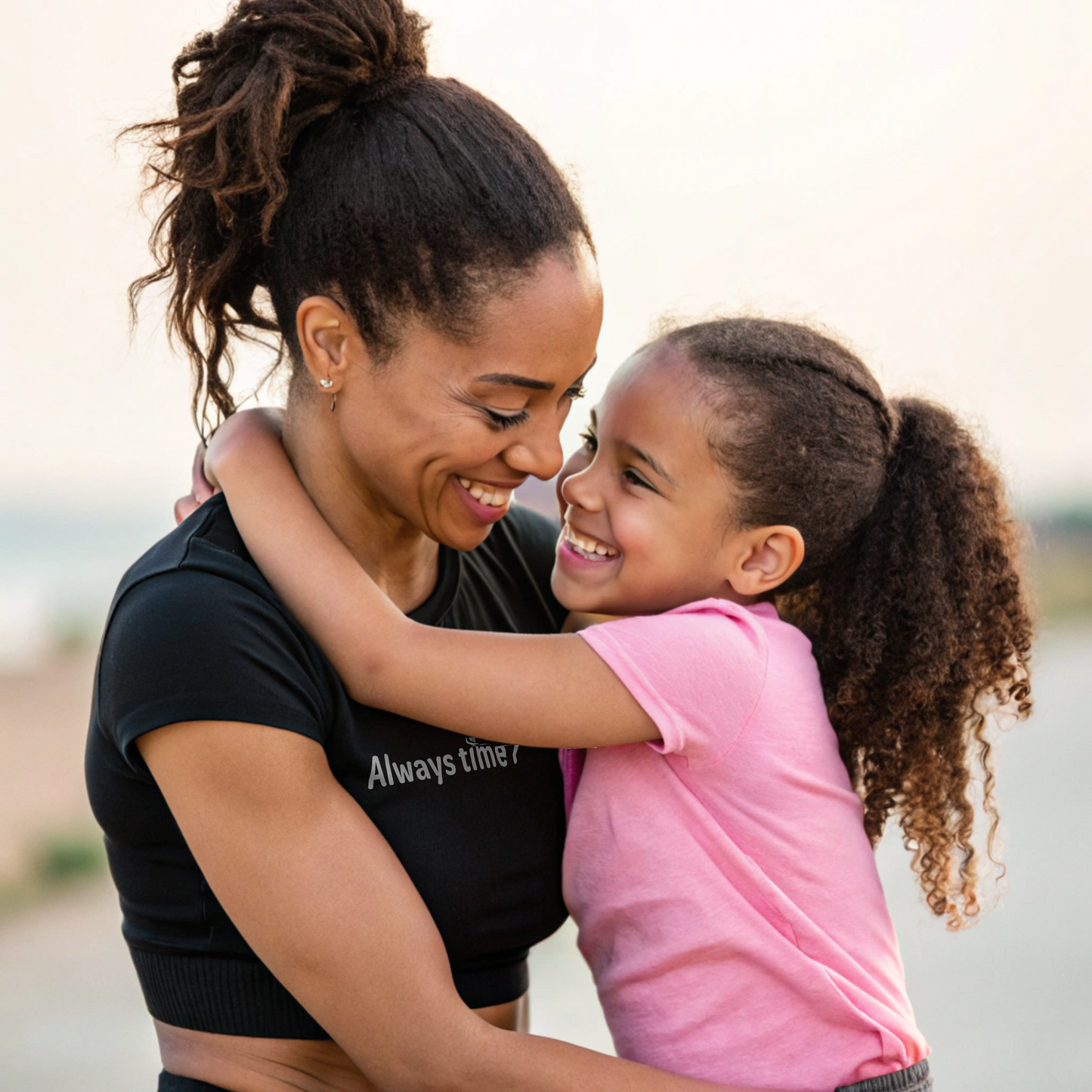 Always time for hugs - White text - Womens Crop Tee