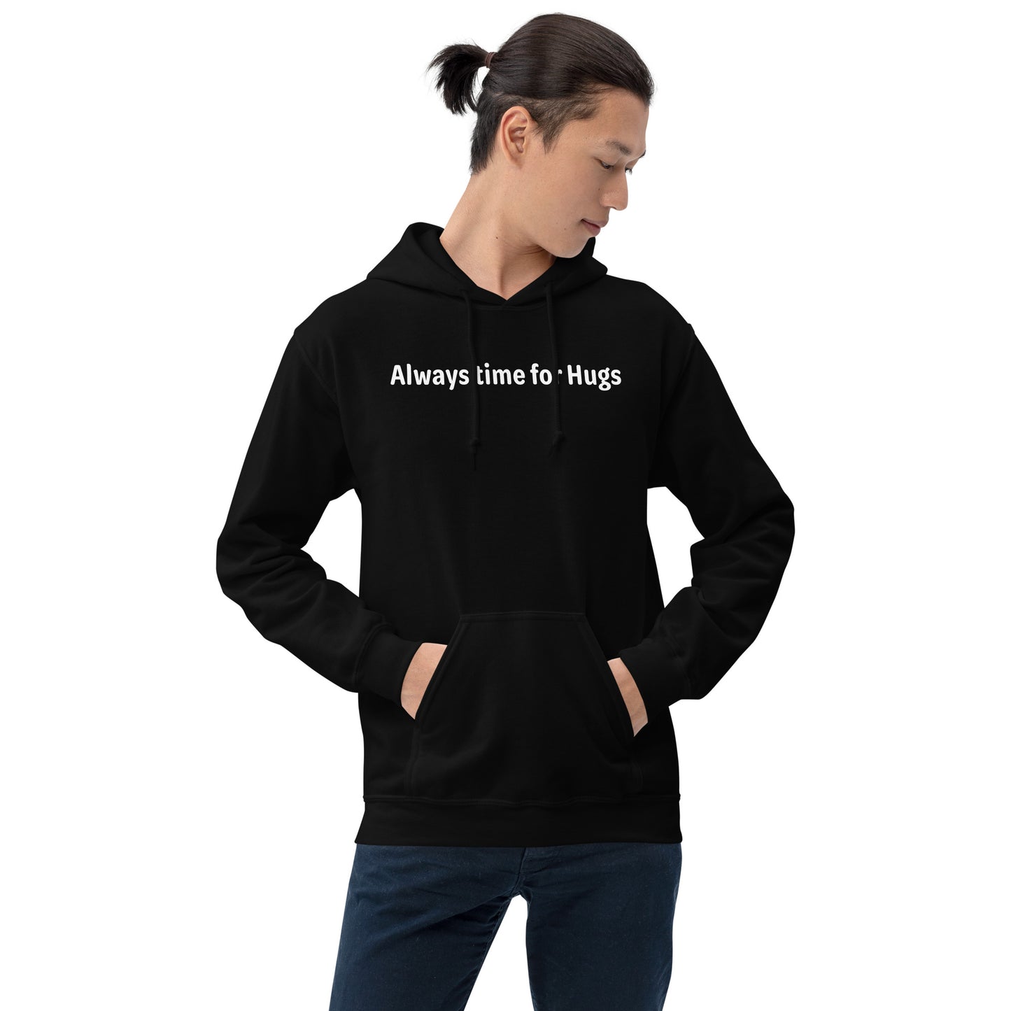Always time for hugs - White Text - Mens Hoodie
