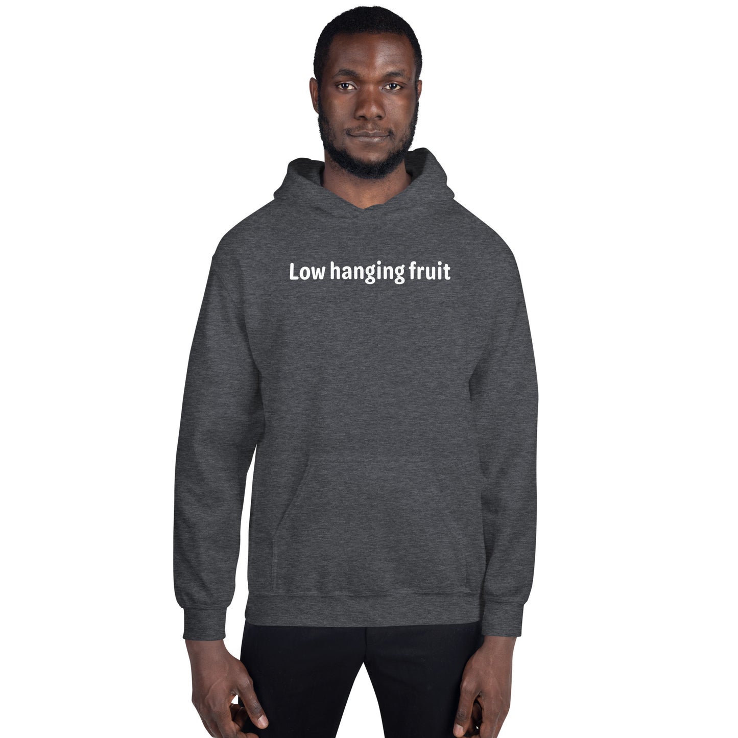 Low hanging fruit - White Text - Mens Hoodie