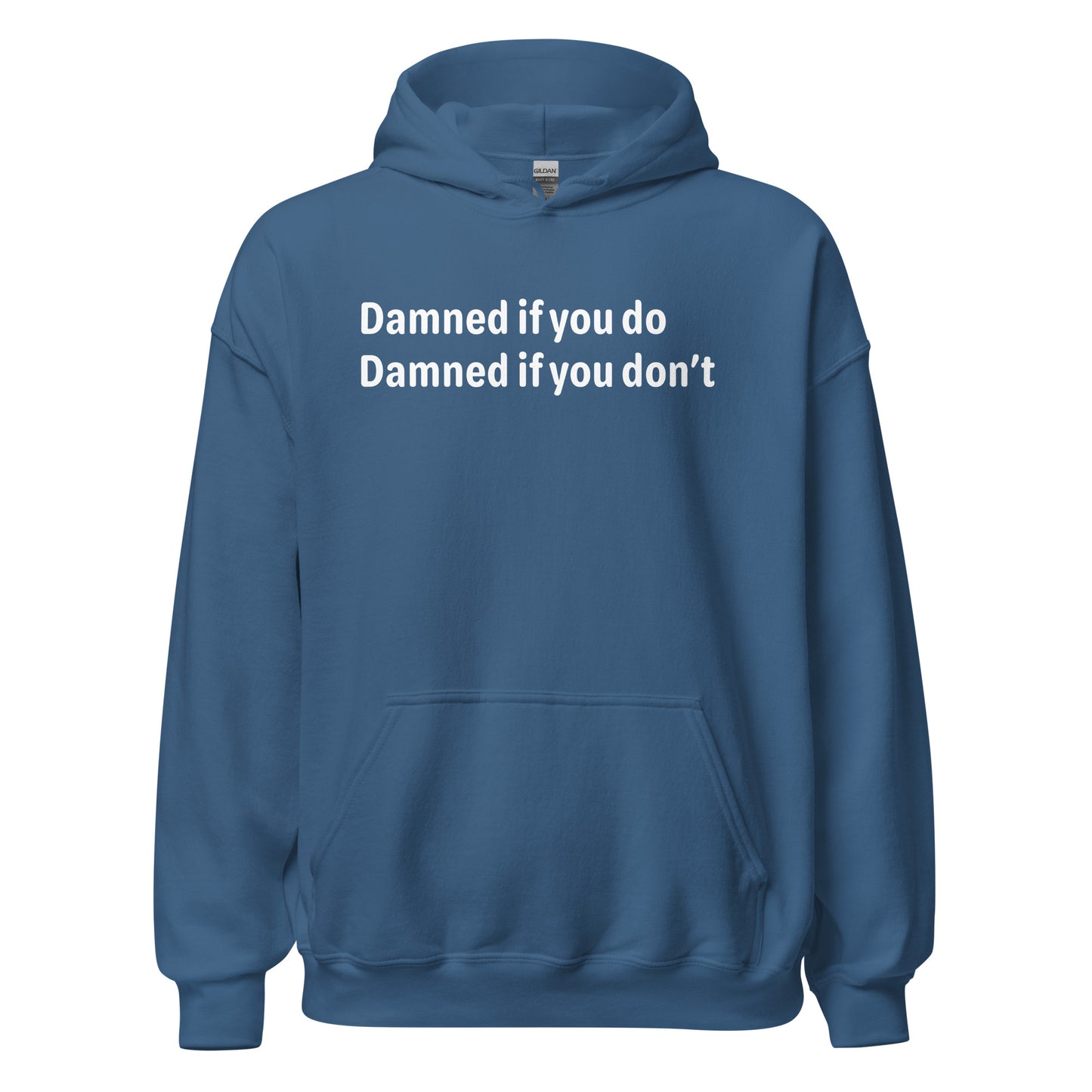 Damned - White Text - Mens Hoodie