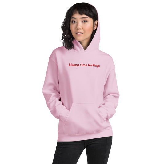 Always time for hugs - Red text on Light Pink - Womens hoodie - Limited Edition