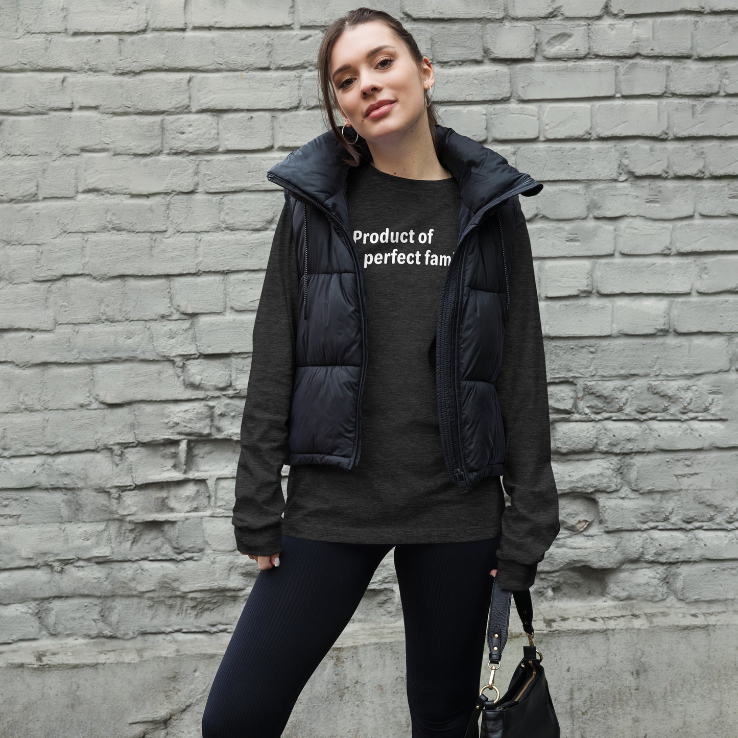 Product of a Perfect Family - White text - Womens Long Sleeve Tee