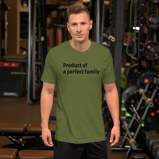 Product of a Perfect Family - Black Text - Mens T-Shirt