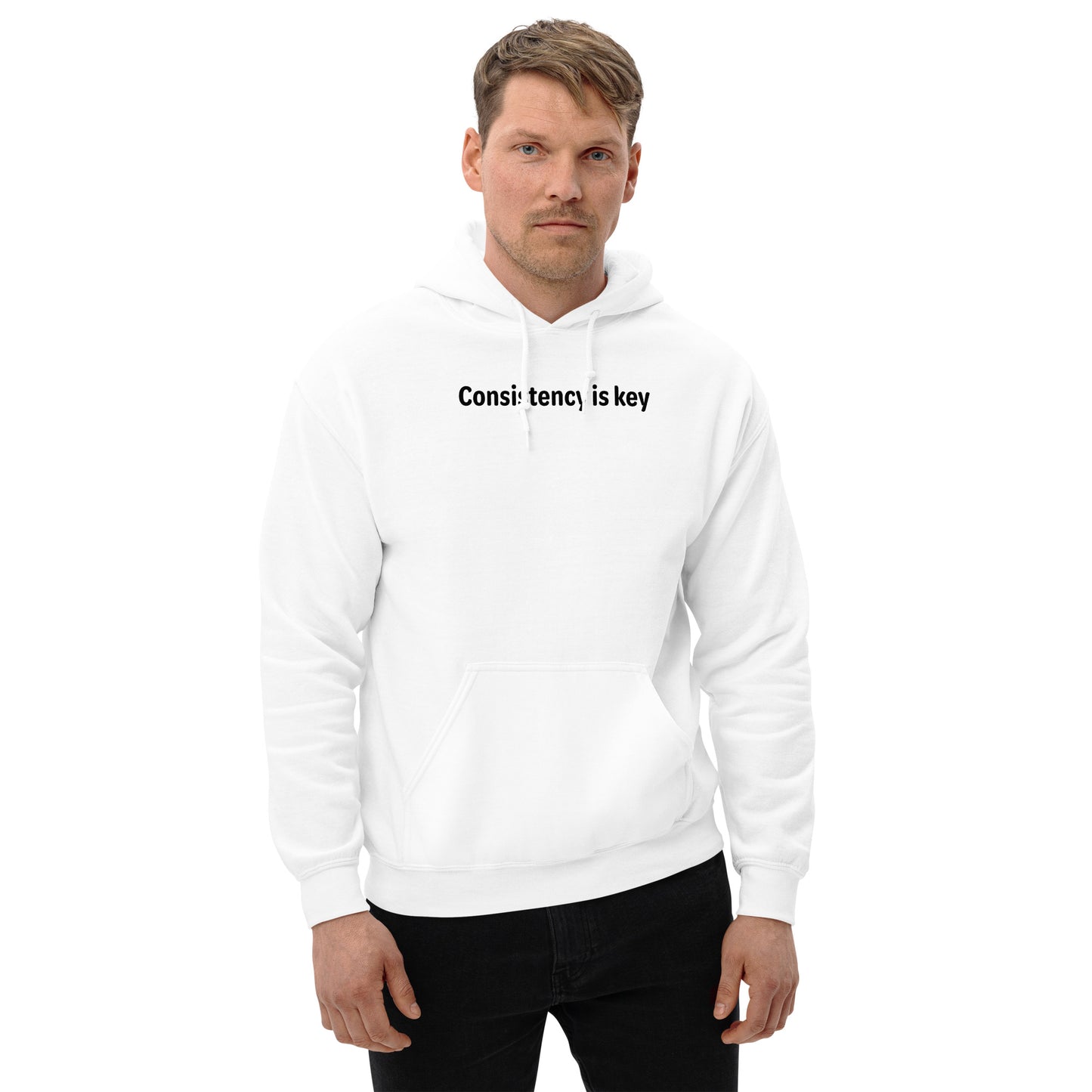 Consistency is key - Black Text - Mens Hoodie